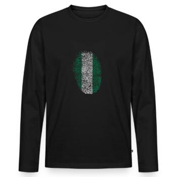 Nigeria - Männer Premium Bio Langarmshirt - Schwarz - Vorne - Nico (187cm)
