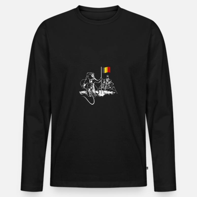 Belgien - Männer Premium Bio Langarmshirt - Schwarz
