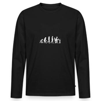 Evolution gamer vintage gok nerd games leuk - Mannen Premium Bio shirt met lange mouwen - zwart - Voor - Nico (187cm)