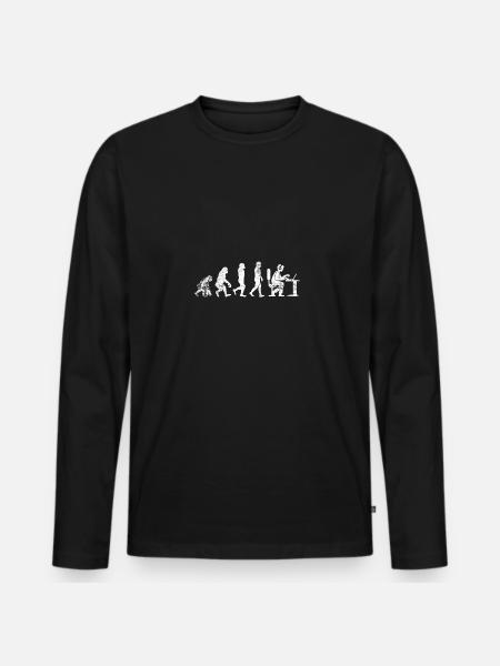 Evolution gamer vintage gamble nerdespil sjovt - Premium økologisk langærmet T-shirt til mænd - sort