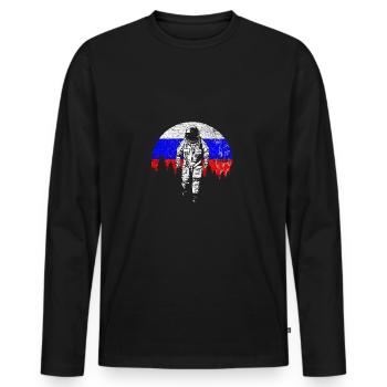 Russie - T-shirt manches longues Premium bio Homme - noir - Devant - Nico (187cm)