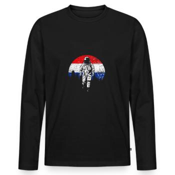 Netherlands - Men's Premium Organic Long Sleeve Shirt - black - Front - Nico (187cm)