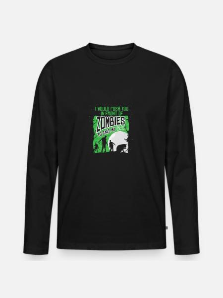 Cat rescue from zombies - Men's Premium Organic Long Sleeve Shirt - black