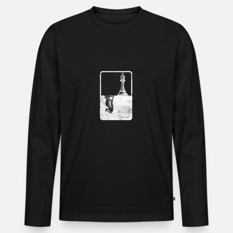 Schach Schachbrett Schachzug Spaß Geschenk Spiel - Männer Premium Bio Langarmshirt - Schwarz