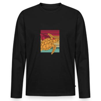Turtle Tank Animal Sea Gift Ocean Colorful - Men's Premium Organic Long Sleeve Shirt - black - Front - Nico (187cm)
