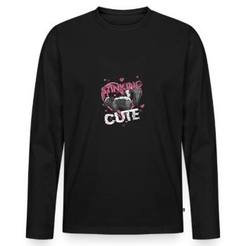 süßes Stinktier Gas Gasmaske Furz Dachs stinken - Männer Premium Bio Langarmshirt - Schwarz - Vorne - Nico (187cm)