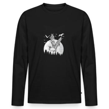 Bat Wings Vampire Halloween Gift Animal - Men's Premium Organic Long Sleeve Shirt - black - Front - Nico (187cm)