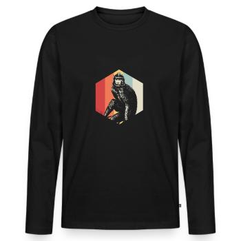 Monkey Primate Gorilla Chimpanzee Animal Zoo Animal Park - Men's Premium Organic Long Sleeve Shirt - black - Front - Nico (187cm)