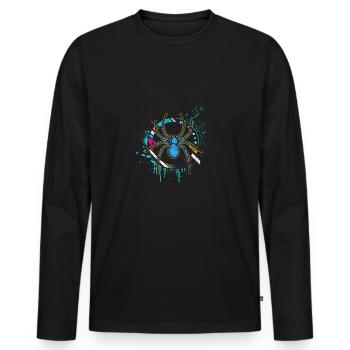 Spider poison phobia fear gift animal legs - Men's Premium Organic Long Sleeve Shirt - black - Front - Nico (187cm)