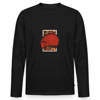 Hedgehog sting prickly nature animal gift - Men's Premium Organic Long Sleeve Shirt - black - Front - Nico (187cm)