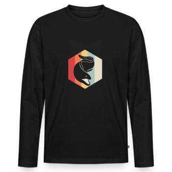 Murène plongeur poisson océan mer créature animal - T-shirt manches longues Premium bio Homme - noir - Devant - Nico (187cm)