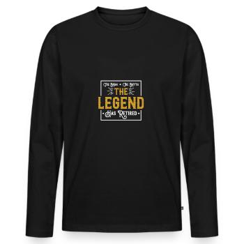 Retraite pension pension pension pension grand-père grand-mère cadeau - T-shirt manches longues Premium bio Homme - noir - Devant - Nico (187cm)