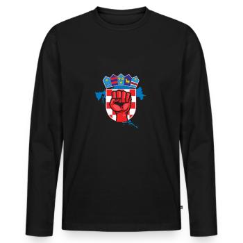 Croatia - Men's Premium Organic Long Sleeve Shirt - black - Front - Nico (187cm)