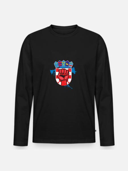 Croatia - Men's Premium Organic Long Sleeve Shirt - black