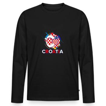 Croatia - Men's Premium Organic Long Sleeve Shirt - black - Front - Nico (187cm)