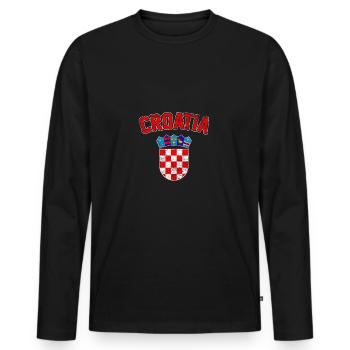 Croatia - Men's Premium Organic Long Sleeve Shirt - black - Front - Nico (187cm)