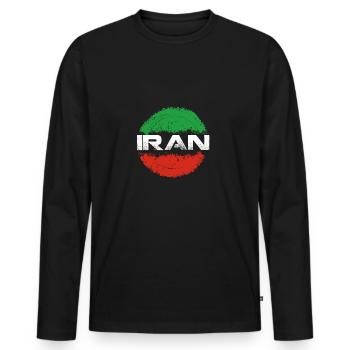 Iran - T-shirt manches longues Premium bio Homme - noir - Devant - Nico (187cm)