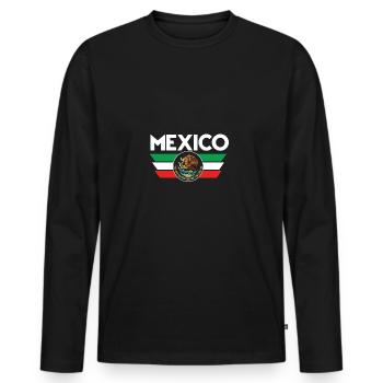 Mexiko - Männer Premium Bio Langarmshirt - Schwarz - Vorne - Nico (187cm)