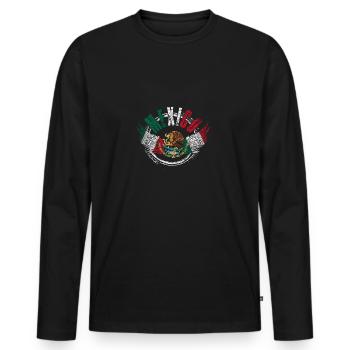 Mexiko - Männer Premium Bio Langarmshirt - Schwarz - Vorne - Nico (187cm)
