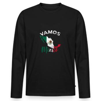 Mexiko - Männer Premium Bio Langarmshirt - Schwarz - Vorne - Nico (187cm)