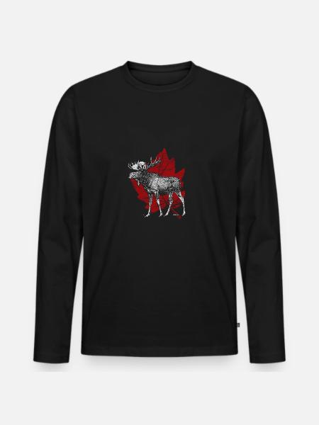 Kanada - Männer Premium Bio Langarmshirt - Schwarz