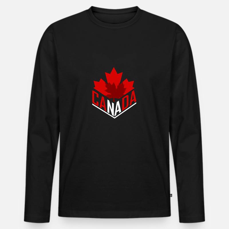 Kanada - Männer Premium Bio Langarmshirt - Schwarz