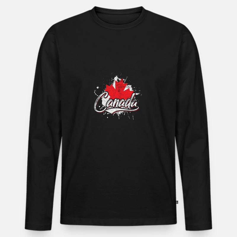 Kanada - Männer Premium Bio Langarmshirt - Schwarz