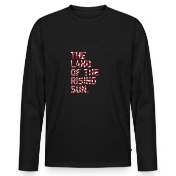 Japan - Men's Premium Organic Long Sleeve Shirt - black - Front - Nico (187cm)