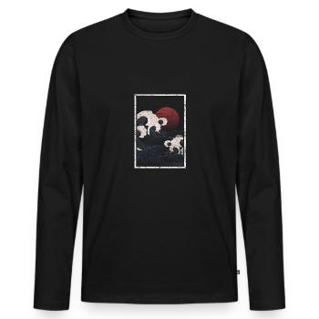 Japan - Men's Premium Organic Long Sleeve Shirt - black - Front - Nico (187cm)