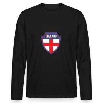 Angleterre - T-shirt manches longues Premium bio Homme - noir - Devant - Nico (187cm)