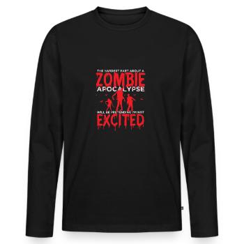 Zombie Apocalypse - Men's Premium Organic Long Sleeve Shirt - black - Front - Nico (187cm)