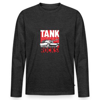 Panzer - Männer Premium Bio Langarmshirt - Anthrazit meliert - Vorne - Nico (187cm)