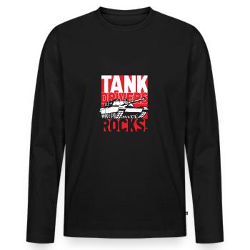 tank - Men's Premium Organic Long Sleeve Shirt - black - Front - Nico (187cm)