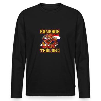 Thailand - Men's Premium Organic Long Sleeve Shirt - black - Front - Nico (187cm)