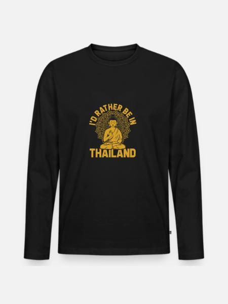 Thailand - Men's Premium Organic Long Sleeve Shirt - black