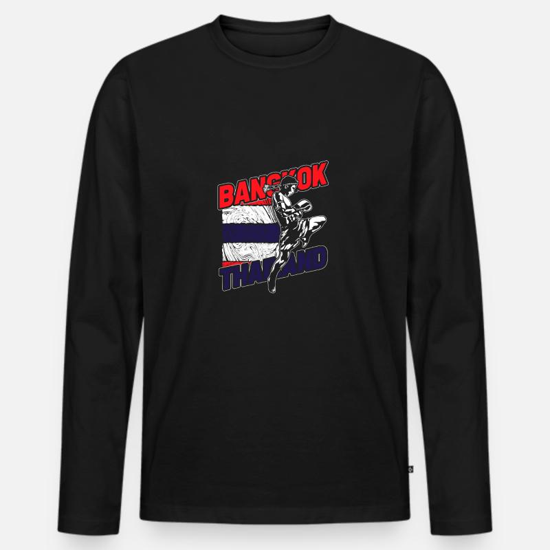 Thailand - Männer Premium Bio Langarmshirt - Schwarz