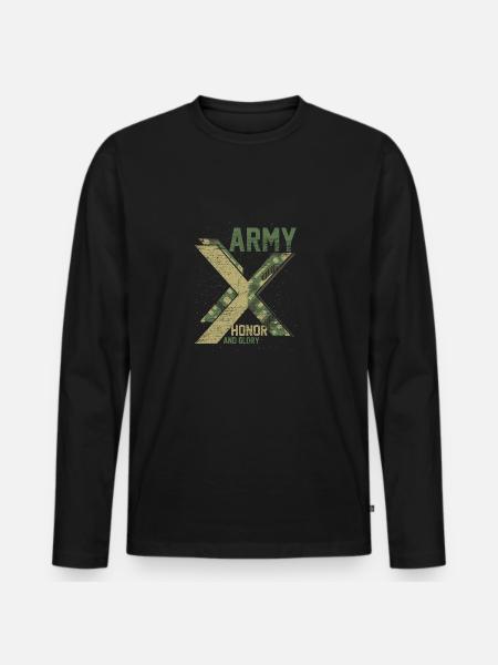 soldier - Men's Premium Organic Long Sleeve Shirt - black