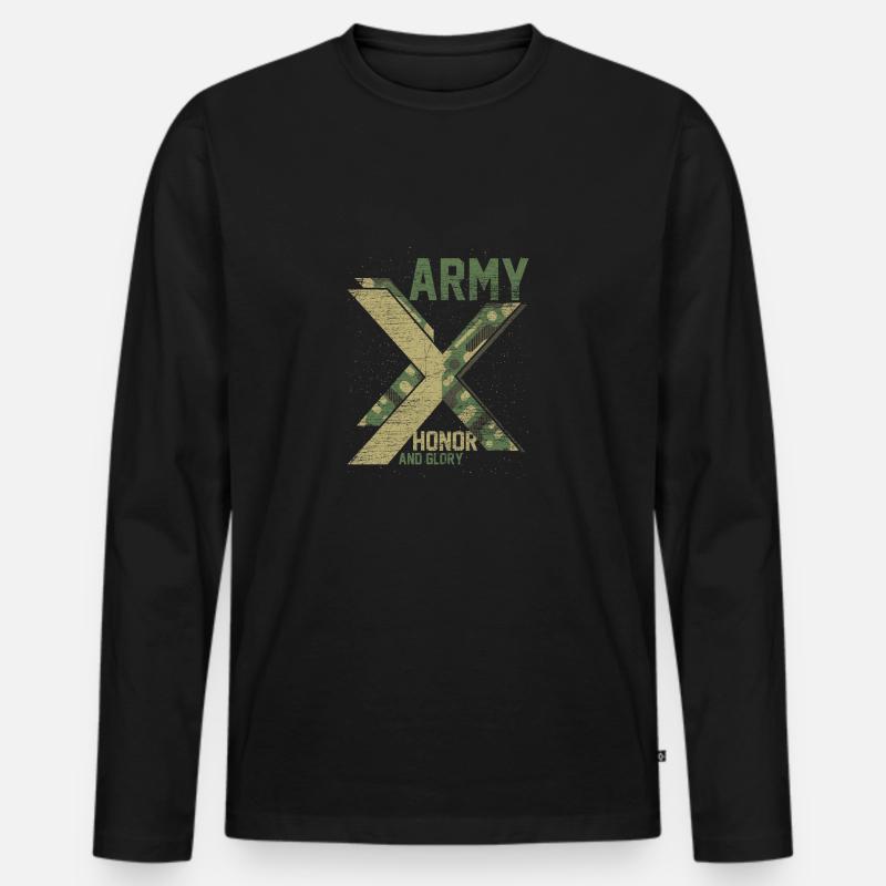 Soldat - Männer Premium Bio Langarmshirt - Schwarz
