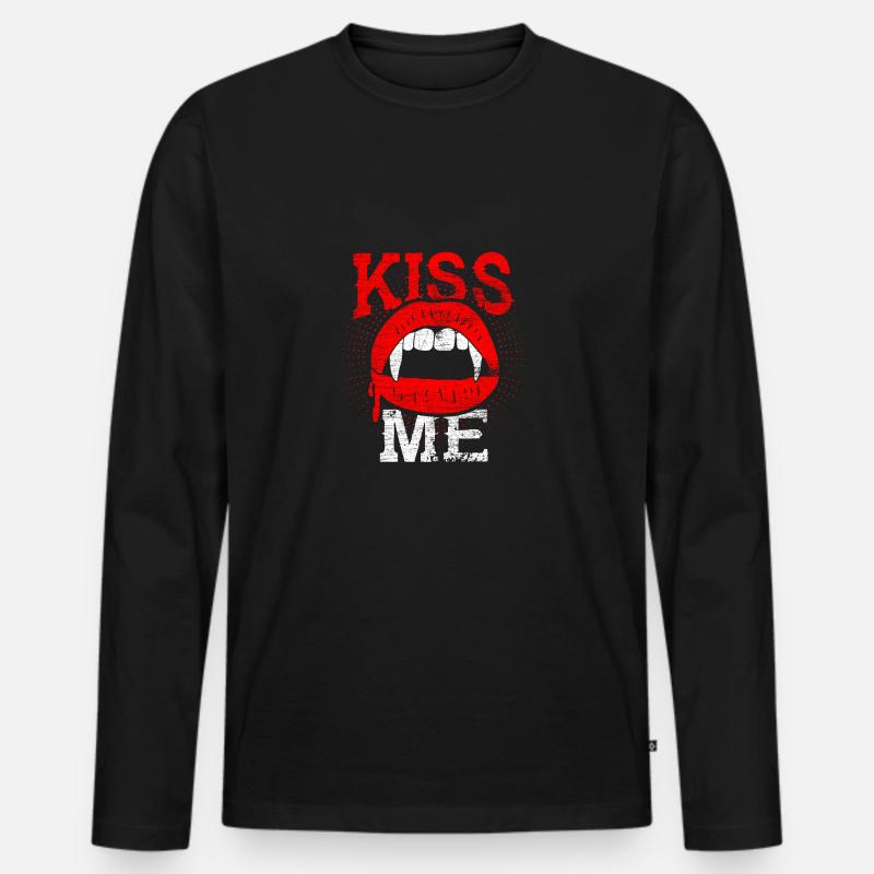 Vampir - Männer Premium Bio Langarmshirt - Schwarz