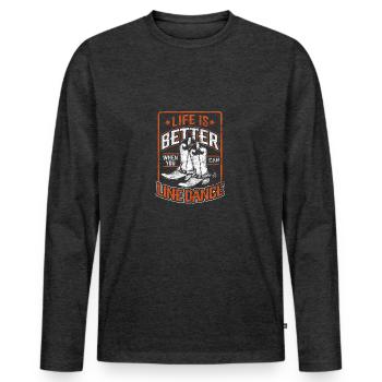 line dance - Men's Premium Organic Long Sleeve Shirt - heather anthracite - Front - Nico (187cm)