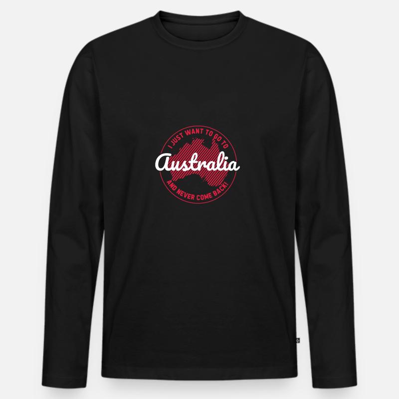Australien - Männer Premium Bio Langarmshirt - Schwarz