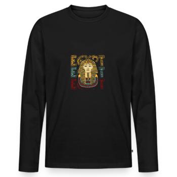 Egypte Patriote Pop Art Pharaon Pyramide Nil - T-shirt manches longues Premium bio Homme - noir - Devant - Nico (187cm)