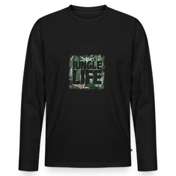 Jungle Life - Men's Premium Organic Long Sleeve Shirt - black - Front - Nico (187cm)