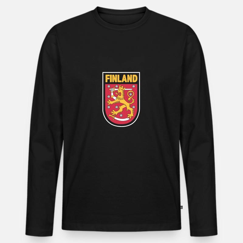 Finnland - Männer Premium Bio Langarmshirt - Schwarz