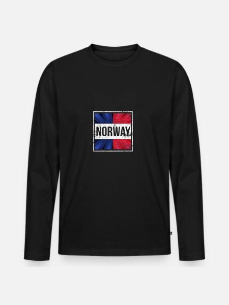 Norway - Men's Premium Organic Long Sleeve Shirt - black
