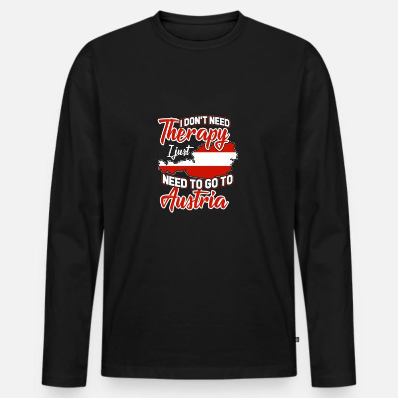 Österreich - Männer Premium Bio Langarmshirt - Schwarz