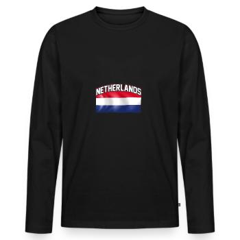 Pays-Bas Pays-Bas Pays-Bas - T-shirt manches longues Premium bio Homme - noir - Devant - Nico (187cm)