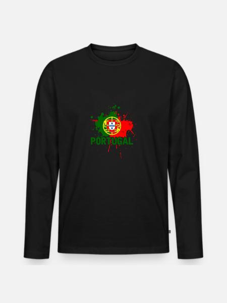 Portugal - Men's Premium Organic Long Sleeve Shirt - black