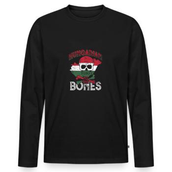 Hungary - Men's Premium Organic Long Sleeve Shirt - black - Front - Nico (187cm)