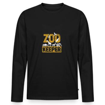 Zootier Tierpark Zoo tierisch Tierpfleger - Männer Premium Bio Langarmshirt - Schwarz - Vorne - Nico (187cm)